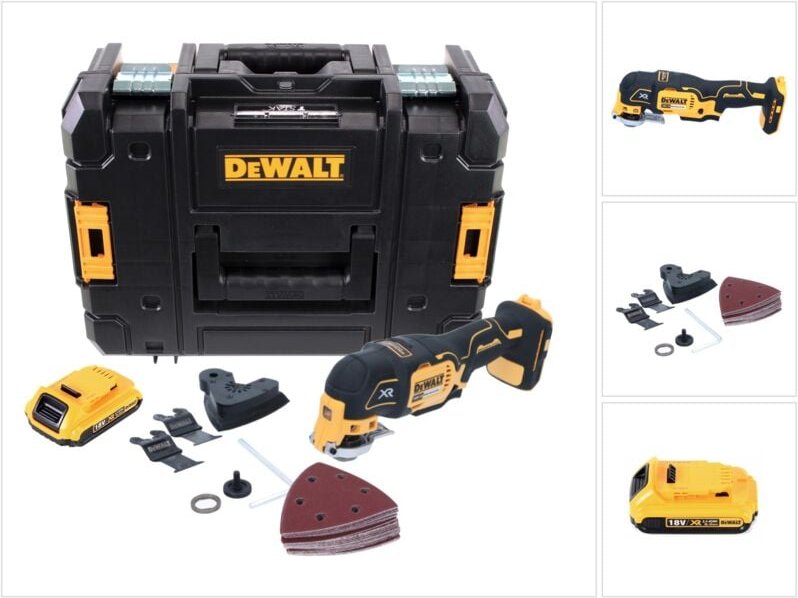 Thumbnail - DeWalt DCS 355 NT Akku Oszillierer Multitool 18 V Brushless + 1x Akku 2,0 Ah + Zubehör + TSTAK - ohne Ladegerät
