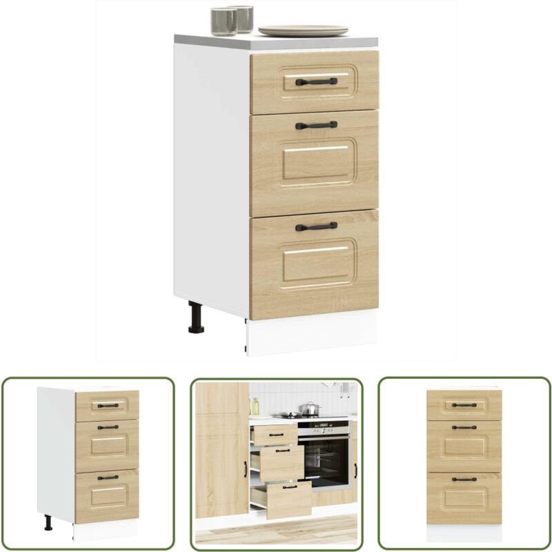 Thumbnail - The Living Store - vidaXL Küchenunterschrank Kalmar Sonoma-Eiche Holzwerkstoff