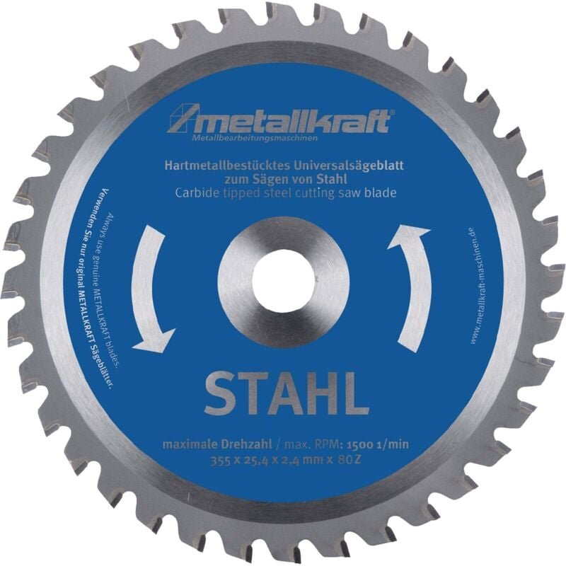 Metallkraft - Metallkreissägeblatt Stahl Sägeblatt-Ø 355 mm Breite 2,4 mm - 3853504