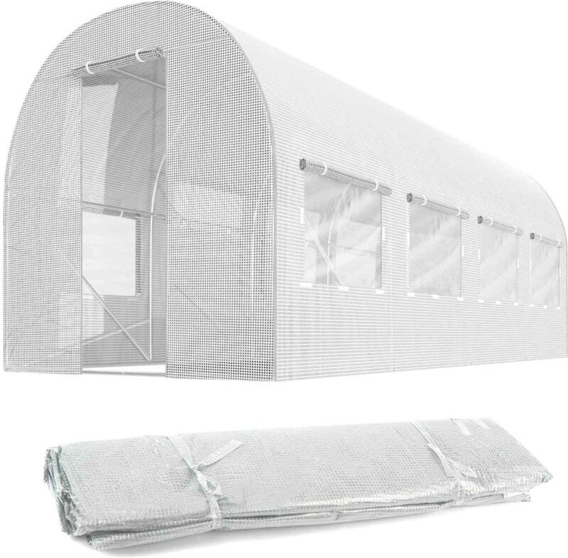 Folie fur gartentunnel 2x45m 9m2 wei plonos