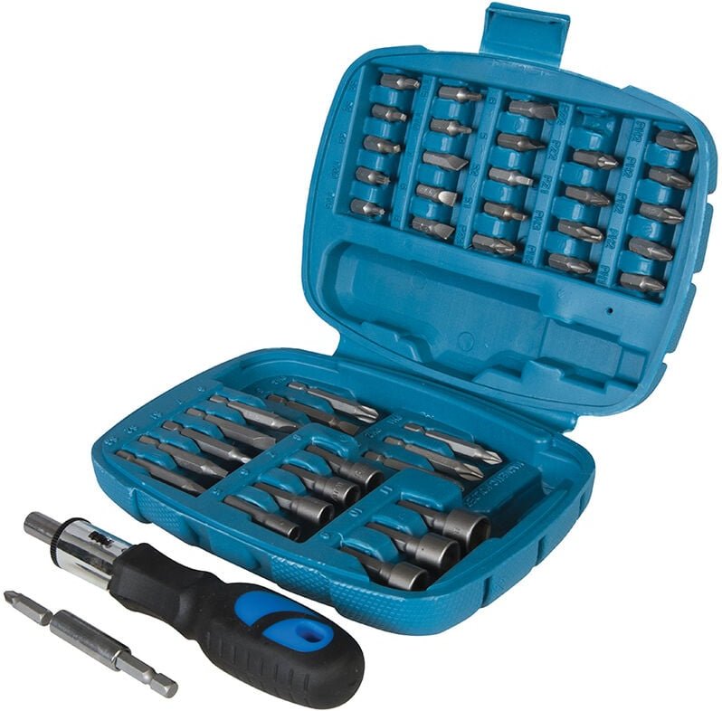 Silverline - Ratschen-Bithalter und Steckschlüsseleinsätze, 45-tlg. Satz 45-tlg.