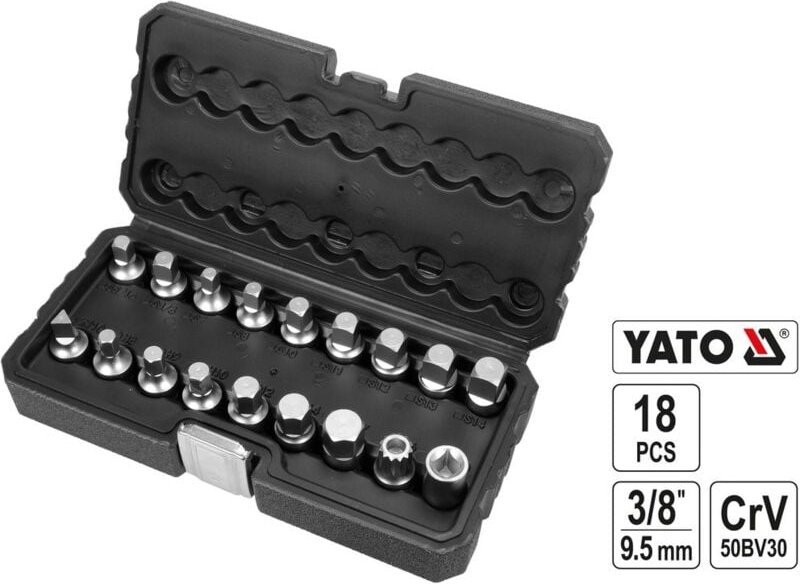 18 tlg Öldienstschlüssel Öldienst Schlüssel Satz Ölwannenschlüssel Ölwechsel 3/8"