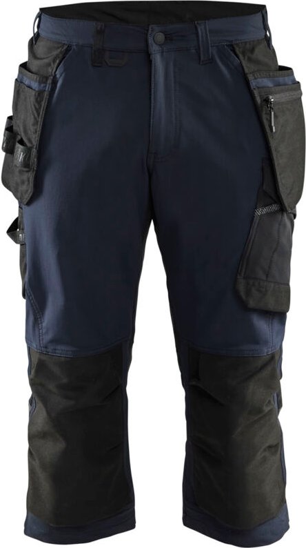 Arbeits-Pantacourt aus dehnbarem Handwerker-Stoff 4D 1521 – Marine/Schwarz M – FR(42) – SE(C48) – Standards