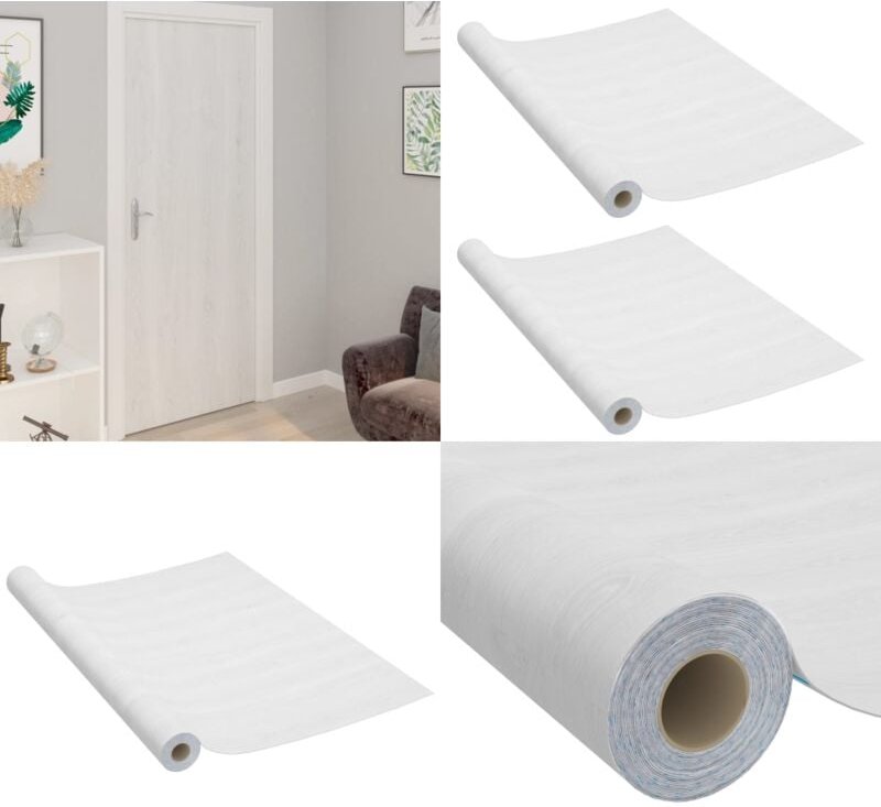 Selbstklebende Türfolien 2 Stk. Weißes Holz 210 x 90 cm PVC - Türfolie - Türfolien - Home & Living