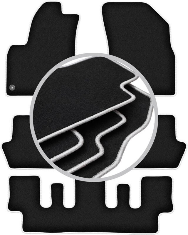 CARLUX-SILVER Autofußmatten für: Citroen C4 Picasso I 7 Personen (2006-2013)