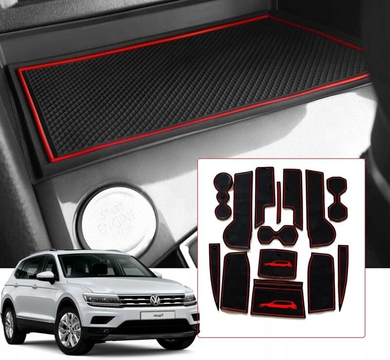 Volkswagen Tiguan II Cup Mats Gummimatte Anti-Rutsch