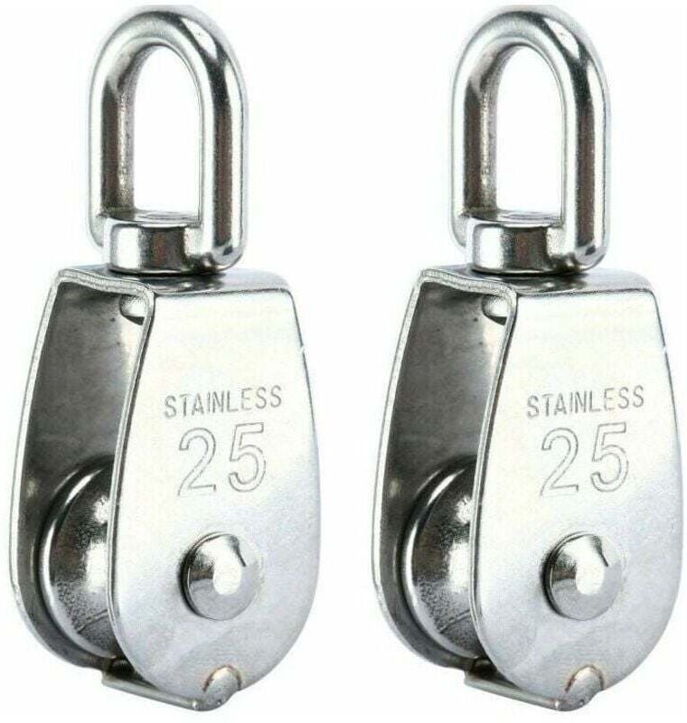 Ulisem Heberolle, 304 Edelstahl Einzelrolle M25 Einzelrolle Tragkraft 150kg, 2er-Pack