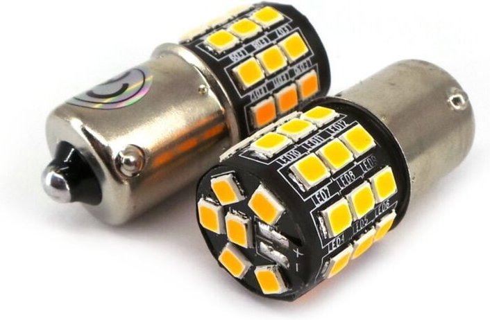 2 Stück BA15S 12V CANBUS orange LED-Glühbirne