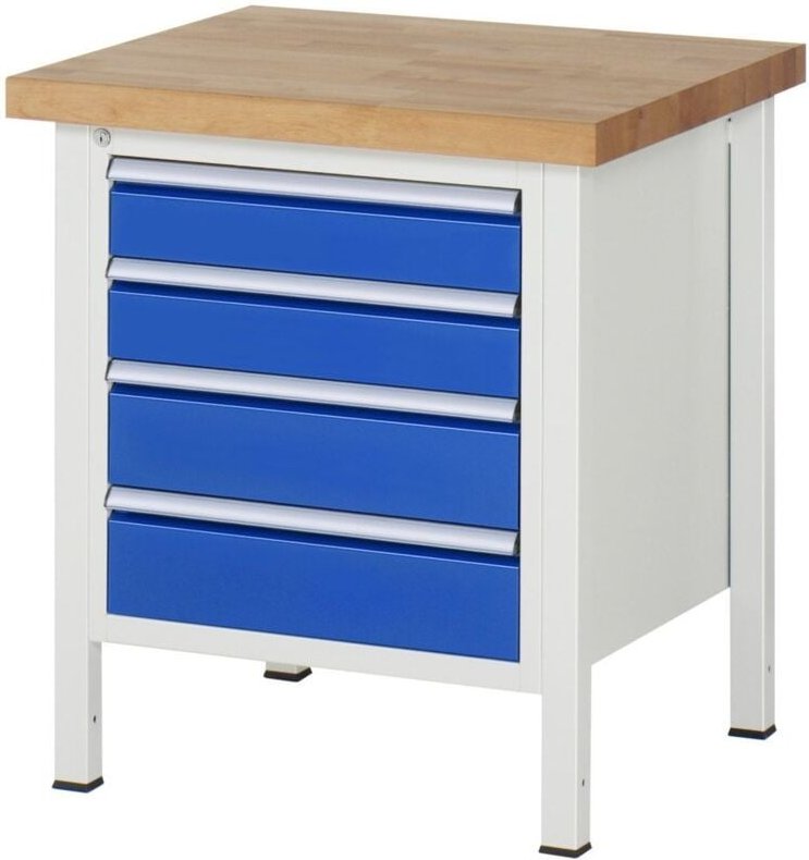 Werkbank höhenverstellbar 8162A2, B750xT700xH840-1040mm, 4x Schublade-TA - RAU