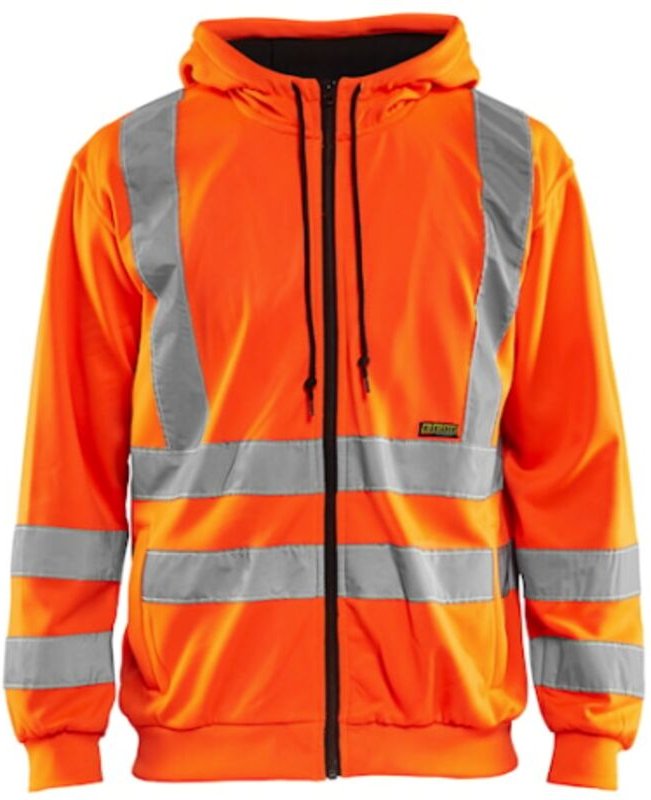 Hochsichtbarer, zipbarer Arbeitssweat mit Kapuze 3346 - Neonorange S