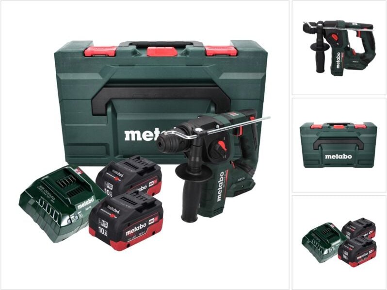Thumbnail - Metabo BH 18 LTX BL 16 Akku Bohrhammer 18 V 1.3 J SDS-plus Brushless + 2x Akku 10,0 Ah + Ladegerät + MetaBOX