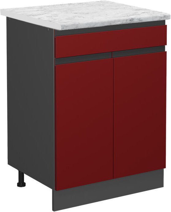 Vicco - Küchenunterschrank R-Line, Rot, 80 cm ap Marmor