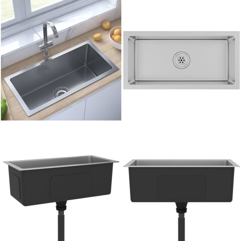 Handgemachte Einbauspüle Edelstahl - Küchenspüle - Küchenspülen - Home & Living - Silber