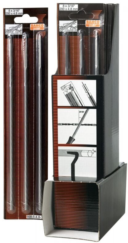 BAHCO Mittlere runde Kettenfeile, 200 mm BAHCO