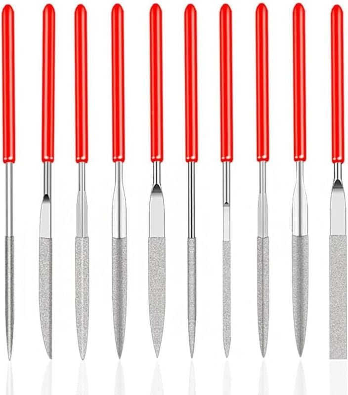 Csparkv - 10 Stück Mini-Diamant-Nadelfeilen für manuelle Modellierung, Zimmerei, Polieren für Holz, Schmuck, diy, Metall...