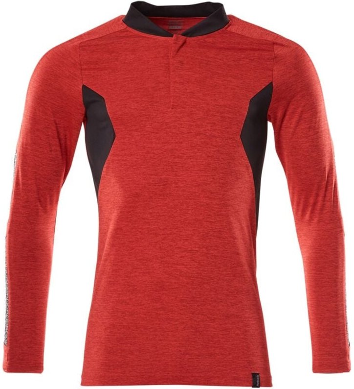 Accelerate Polo-Shirt, feuchtigkeitstransportierendes coolmax® pro, langarm, moderne Passform Gr. 3XL verkehrsrot/schwar...