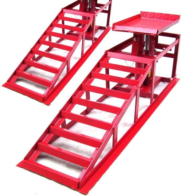 2 x pkw Auffahrrampe höhenverstellbar 55337 2000kg Hebebühne