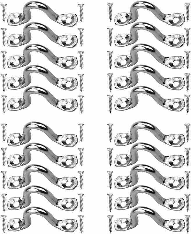 20 Stück Edelstahl-Ösenplatte, Kajak-Deckschnallen Edelstahlöse, Buckelform Feste Schnalle, Edelstahl-Ösenplatten, mit 4...