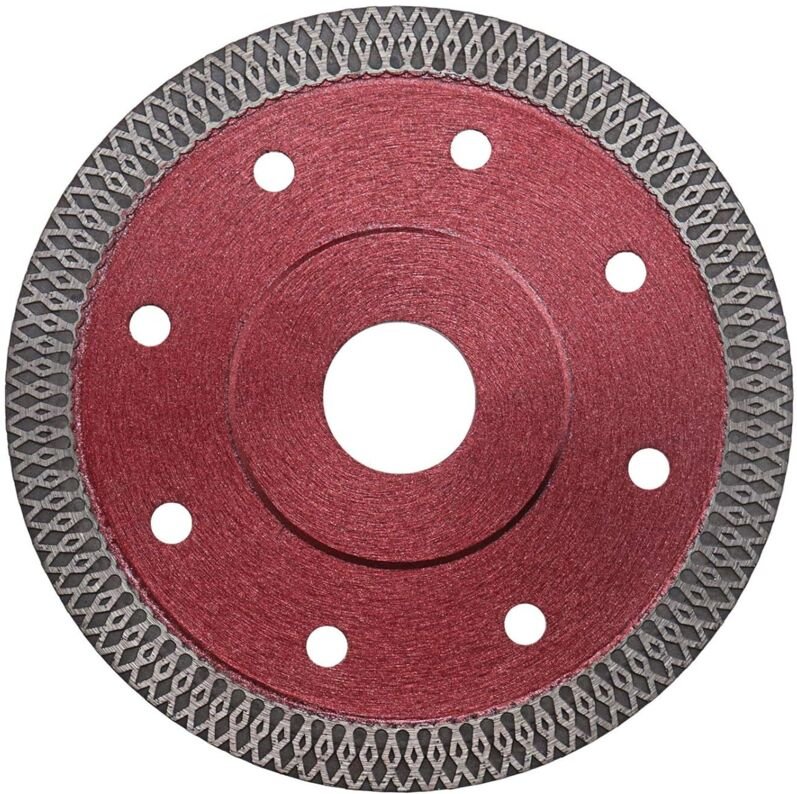 Feine Diamanttrennscheibe 115 mm rot für Winkelschleifer zum Schneiden von Porzellan, Fliesen, Granit, Marmor, Keramik, ...