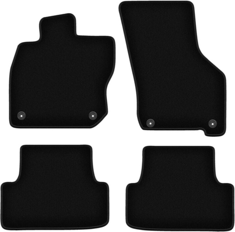 BASIC schwarze Veloursmatten für: Volkswagen Golf VIII eTSI alltrack, Fließheck, Kombi, Variant (2020-)