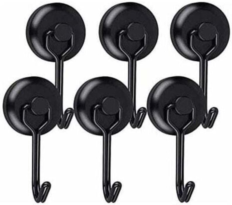 Thumbnail - Starker Magnethaken, Kühlschrank-Magnethaken, schwarzer Neodym-Schwenkmagnet, Magnethaken, Küchen-Magnethaken, Geschirrt...