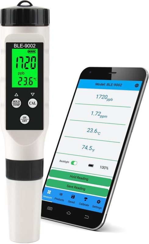 Wasserqualitätstester, ABS H2-Wasserstofftester, Genauigkeit ±0,5℃, hochempfindliche Sonde, hintergrundbeleuchtetes LCD-...