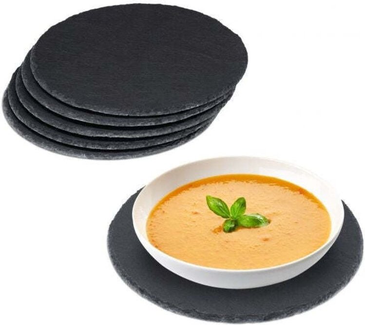 Runde schieferplatten im 6er set