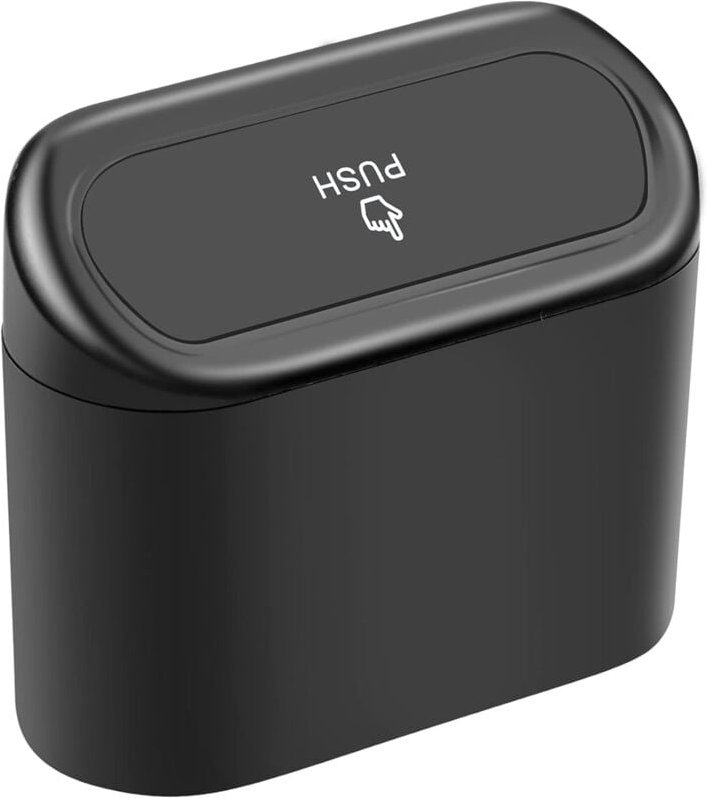 Multifunktions-Auto-Mülleimer mit Deckel, Auto-Mülleimer, Mini-Mülleimer für Auto, Büro, Schlafzimmer, Zuhause (schwarz)