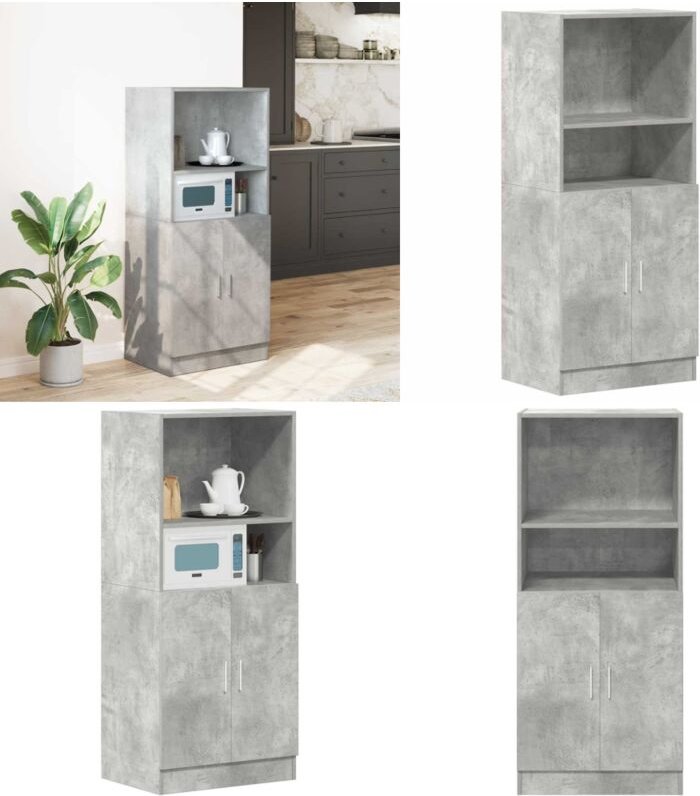 Küchenschrank Betongrau 57x41,5x131,5 cm Holzwerkstoff - Vidaxl