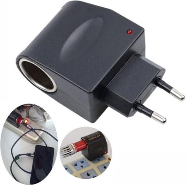 SNQ - Zigarettenanzünder-Konverter fürs Auto, 230 v auf 12 v, Zigarettenanzünderbuchse mit Stecker – Spannungswandler (D...