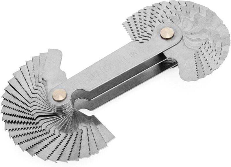 Gewindelehre aus Edelstahl mit metrischem Gewindemesswerkzeug, 55-Grad-Whitworth-Gewinde und 60-Grad-metrisches Gewinde