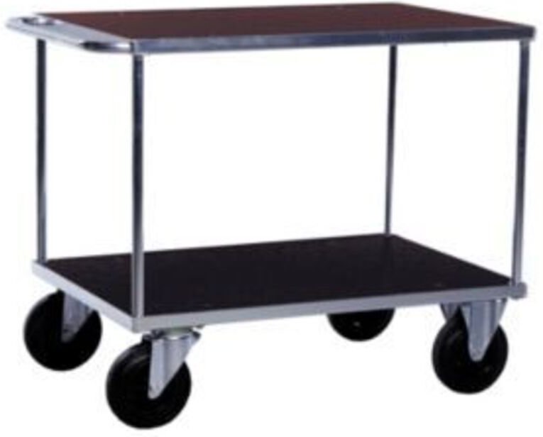 Kongamek Tischwagen, verzinkt 1300x800x870mm Ladefläche aus MDF, Schiebegriff mit Gummibereifung und Bremse