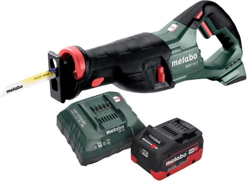 Metabo SSEP 18 LT Akku Säbelsäge 18 V 32 mm + 1x LiHD Akku 5,5 Ah + Ladegerät
