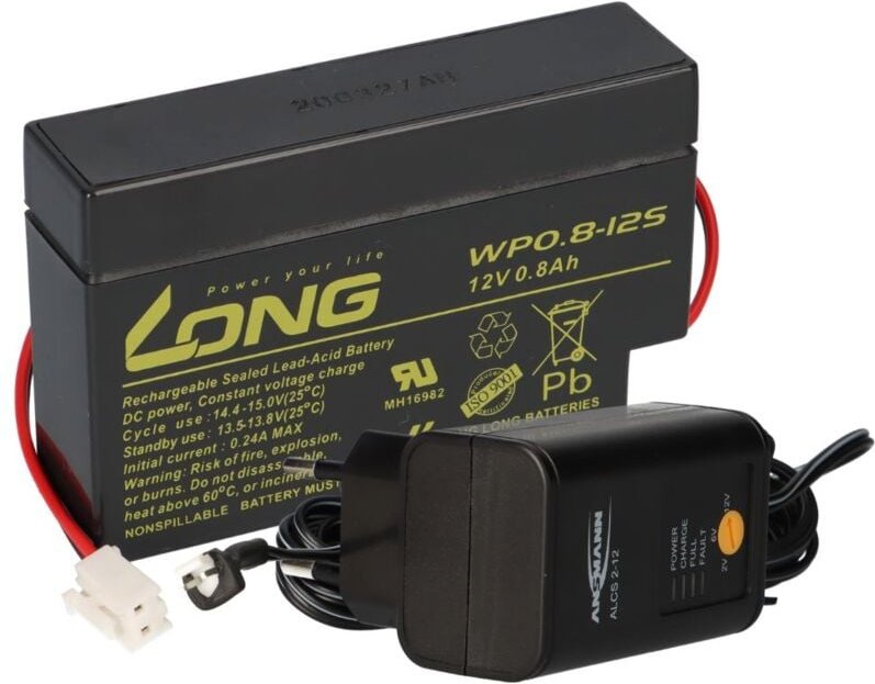 Thumbnail - Verschiedene - Ladegerät mit 1x Blei-Akku 12V 0,8Ah WP0.8-12 JST-Stecker