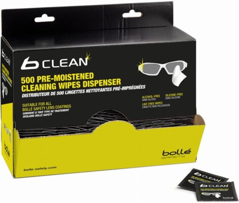 Bolle Wandspender Karton mit 500 einzelnen alkohol- und silikonfreien Reinigungstüchern - PACW500