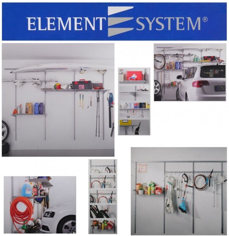 Element System - Regalsystem für Garage Modular Plus Basic Kit + Storage Set 1 + Storage Set 2