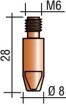 Stromdüse Draht-Ø 1,2mm m 6 L.28mm E-Cu Trafimet