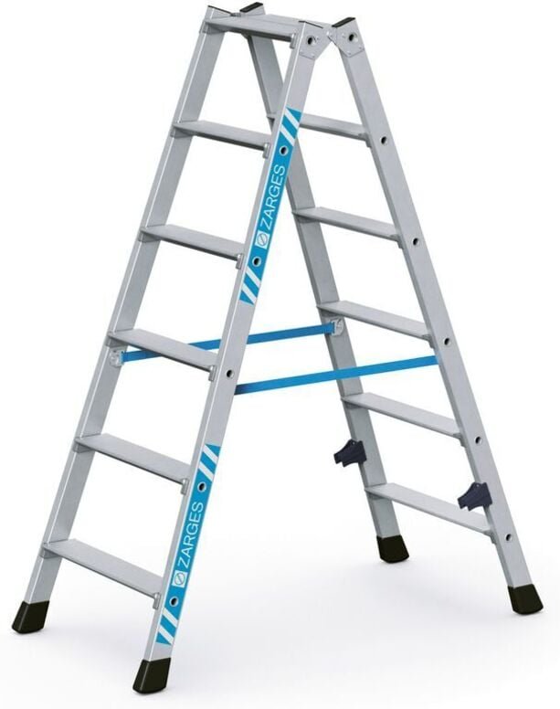 Thumbnail - Zarges - Nova b Stufen Stehleiter, beidseitig begehbar 42466 Arbeitshöhe: ca. 2,75