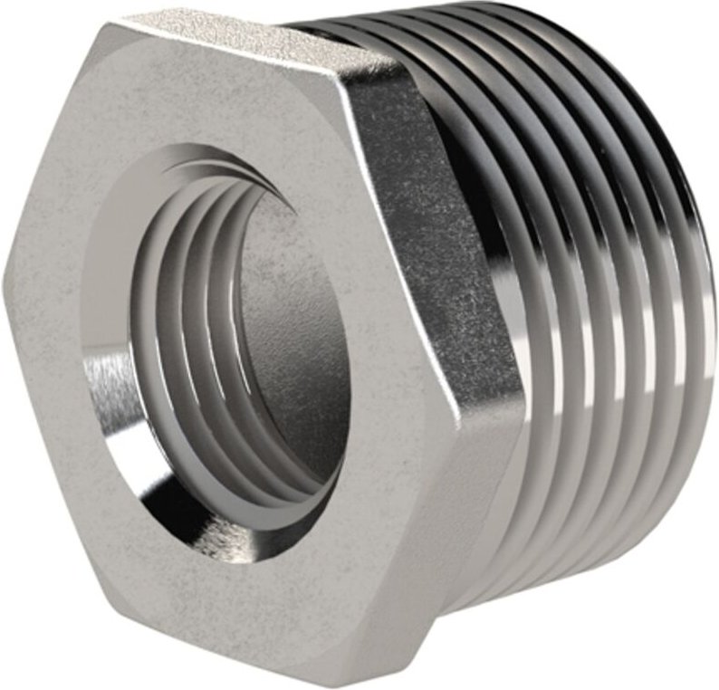 Riegler Reduziernippel, R 1 AG, Rp 1/2 IG, SW 34, ES 1.4408