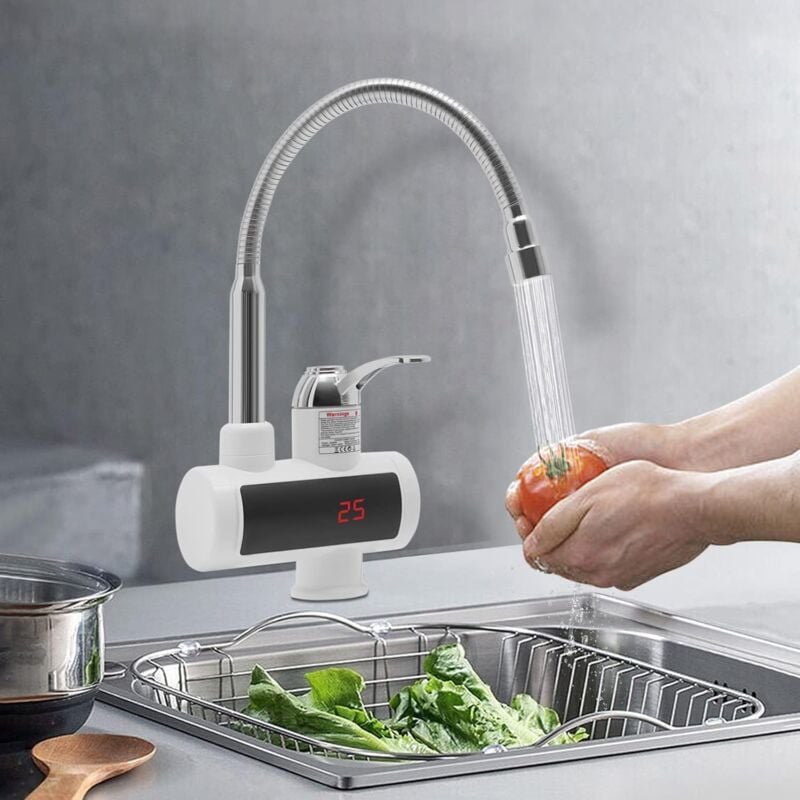 Thumbnail - Elektrische Wasserhahn mit Durchlauferhitzer 220v für Küche, Garten, Bad, Wohwagen, Camping, Smart Heater, Armatur mit S...