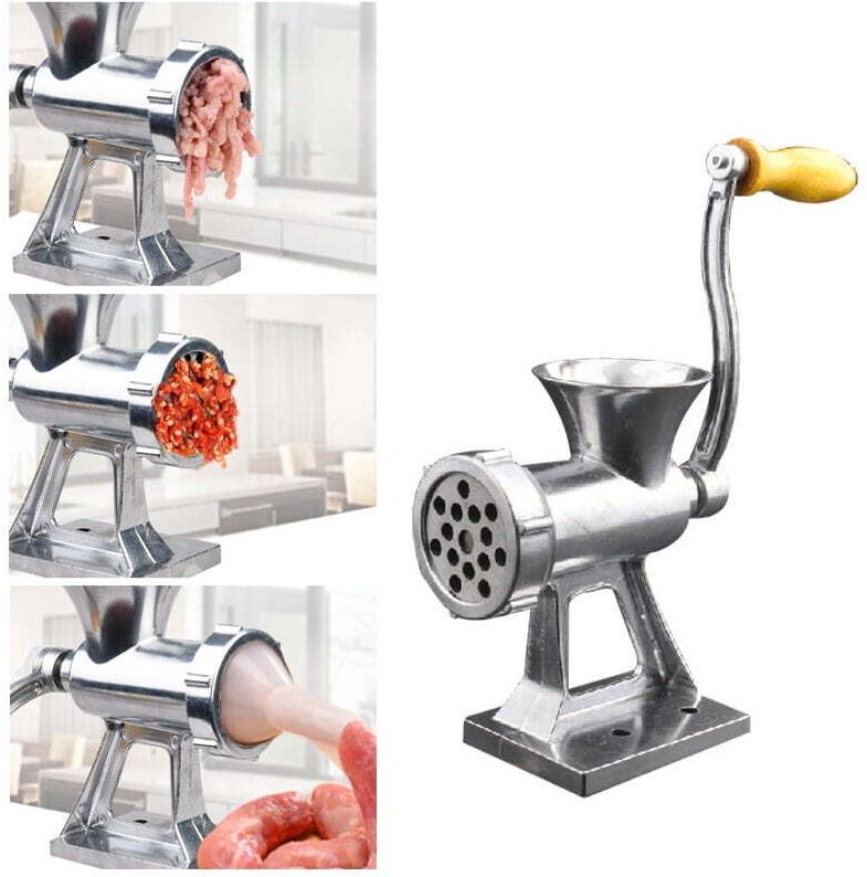 Manueller Fleischwolf aus Edelstahl, Wurstfüller, Handzerkleinerer, Fleischwolf für Schweinefleisch, Rindfleisch, Fisch,...