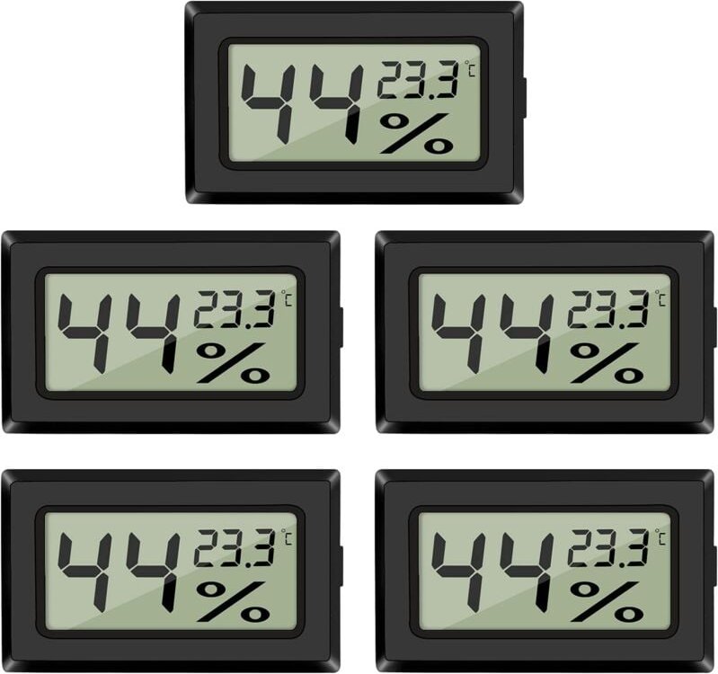 Beijiyi - Mini-Digital-LCD-Thermometer-Hygrometer, digitale Thermo-Hygrometer-Anzeige für Küche, Büro, Zuhause, Humidore...
