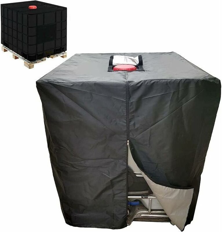 Ulisem - ibc Wassertankabdeckung 1000 l Regenwasserzisternenbehälterabdeckung mit Reißverschluss Winddicht Anti-UV Reißf...