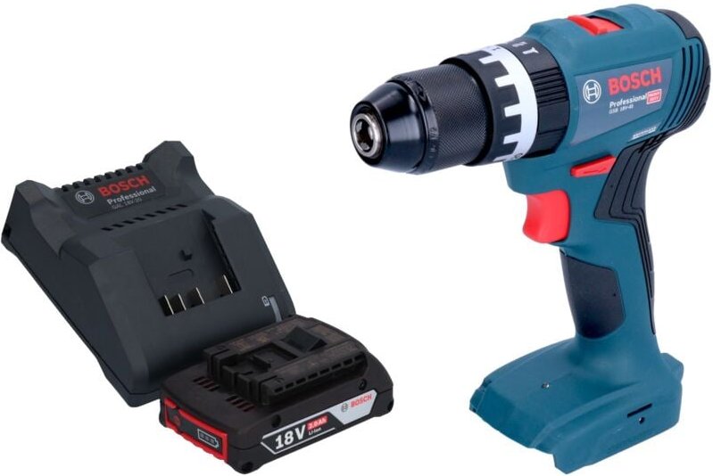 Bosch GSB 18V-45 Professional Akku Schlagbohrschrauber 18 V 45 Nm Brushless + 1x Akku 2,0 Ah + Ladegerät