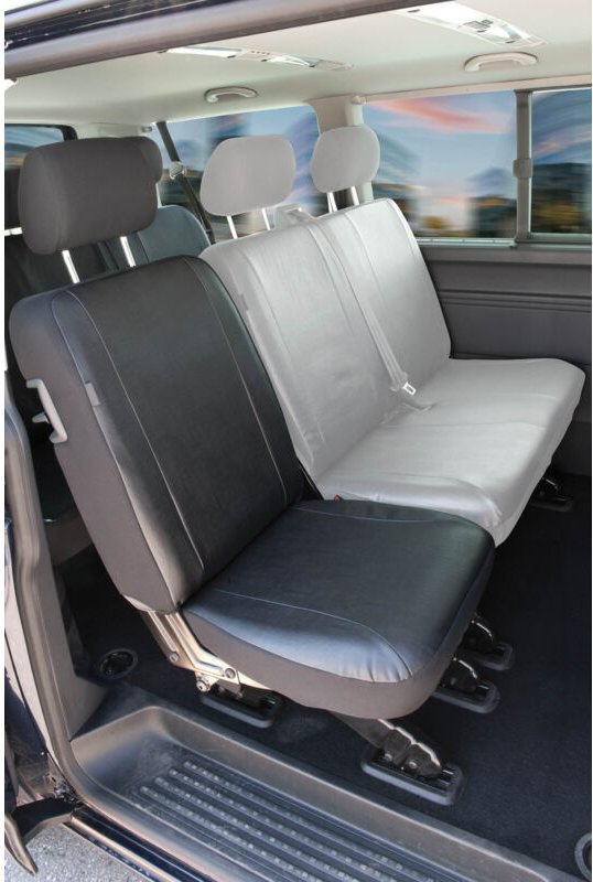 Walser - Passform Sitzbezug aus Kunstleder kompatibel mit vw T6, Einzelsitz hinten