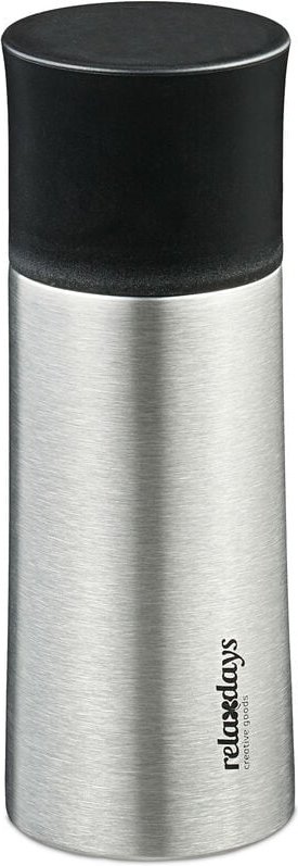 Trinkflasche Edelstahl, 300 ml, auslaufsicher, Kalt- & Heißgetränke, Vakuum Isolierflasche mit Becher, silber - Relaxday...