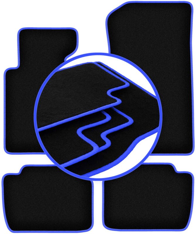 CARLUX-BLUE Autofußmatten für: BMW 3 E46 Kompakt, Coupé, Limousine, Kombi, Touring (1998-2007)