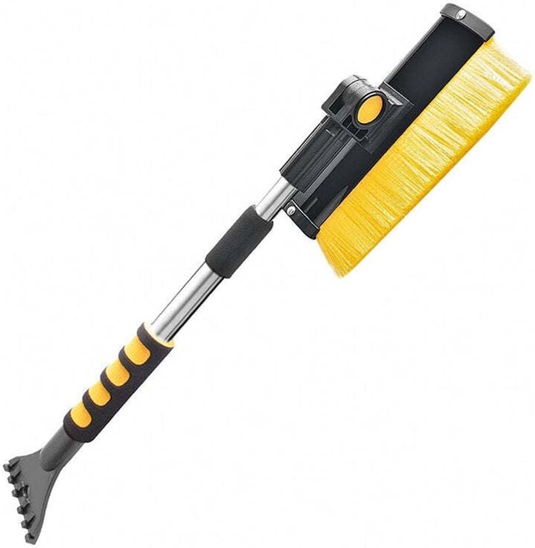 Schneebesen mit rakel und eiskratzer teleskopstiel