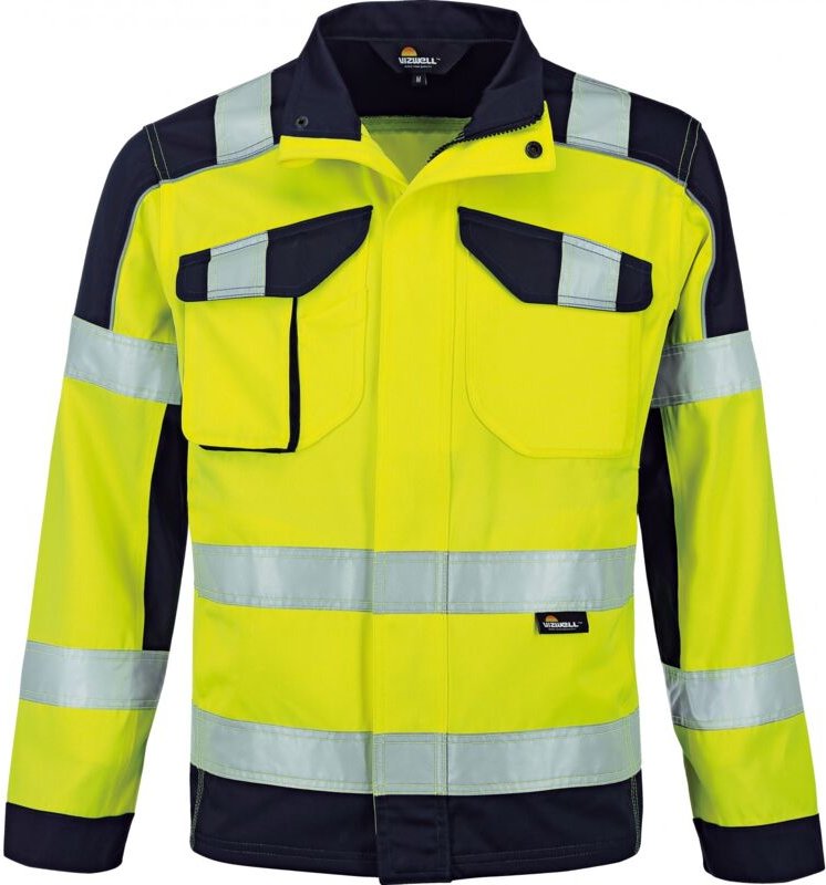 Trizeratop - Triuso Vizwell Warnschutz-Kontrast-Jacke VWT112 4XL leuchtgelb / marine