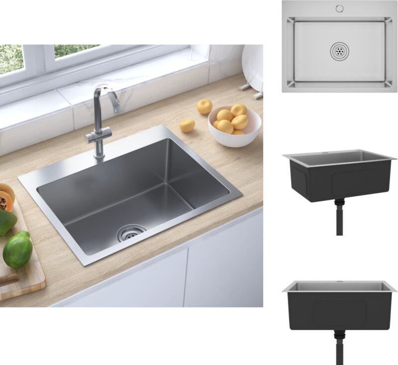 Vidaxl - Küchenspülen & Spülbecken - Living Handgemachte Einbauspüle Edelstahl - Silber